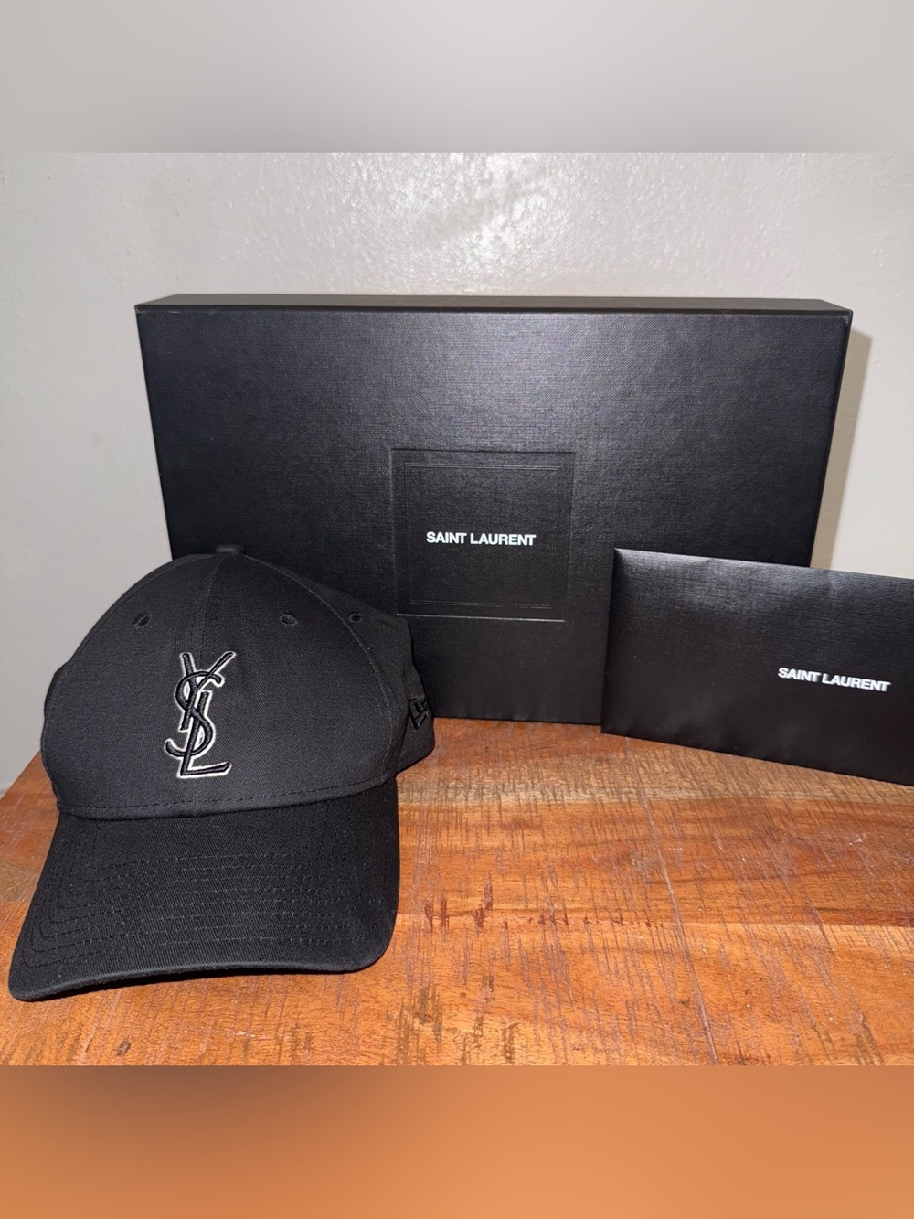 Saint Laurent Black Embroidered YSL Baseball Cap